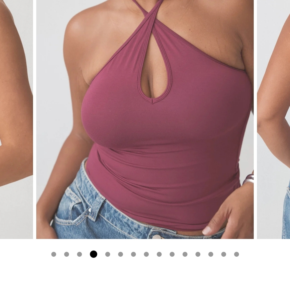 Women's Halter Neck Top in Burgundy